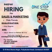 Onestep Enterprises hiring for Sales and Marketing jobs 